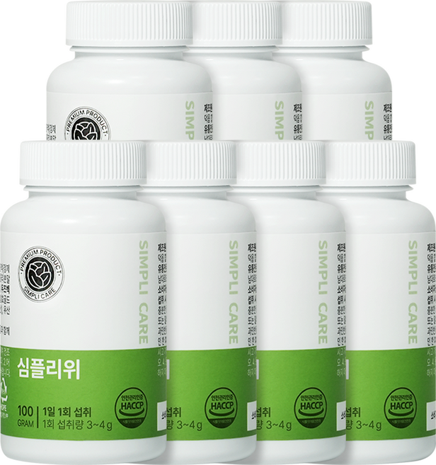심플리케어 심플리위 필수 4대성분 양배추 브로콜리 발효골드키위 감초 고함량 건강환, 100g, 7개