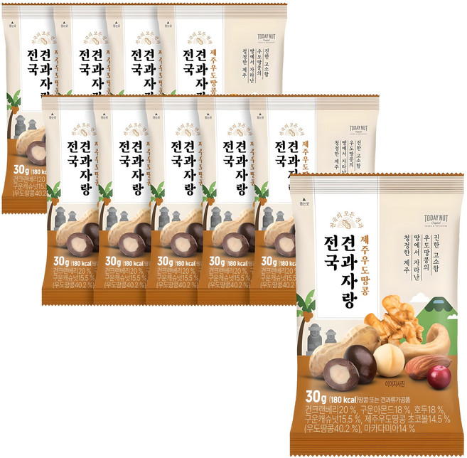 투데이넛 전국견과자랑 제주우도땅콩 믹스넛, 10개