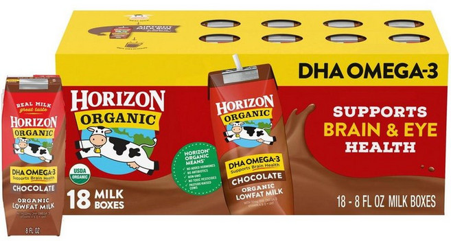 호라이즌 로우 팻 DHA 오메가3 초콜릿 우유 236ml, 18개