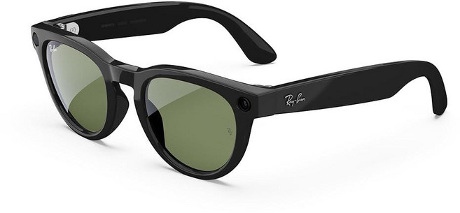 Ray-Ban Meta (Gen 2) Headliner Shiny Black | Smart AI Glasses for Men Women — 2x Battery Life —, 샤이니 블랙, 그린 렌즈