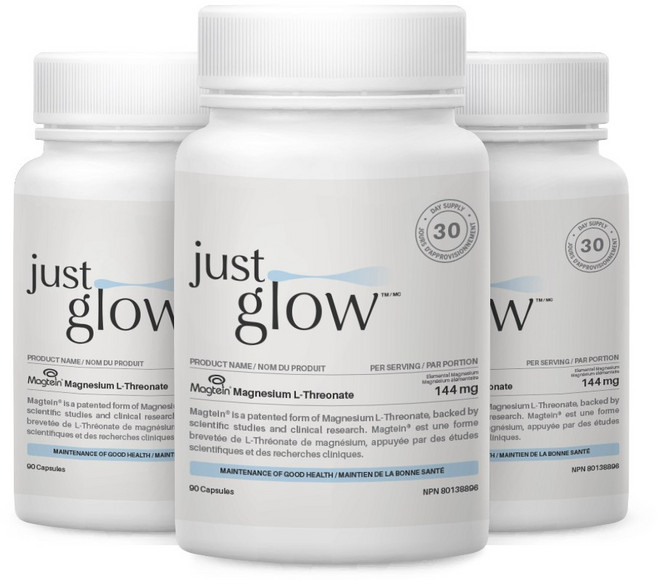 저스트글로우 마그테인 트레온산 마그네슘 L-트레오네이트 베지 캡슐, 3개, 90정