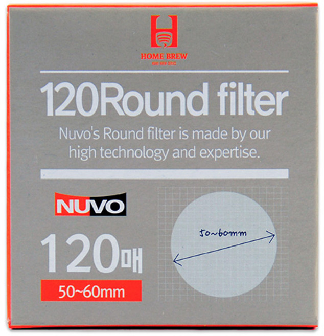 누보 라운드 커피필터 무표백 60mm NV 60RF브라운, 120개입, 1개