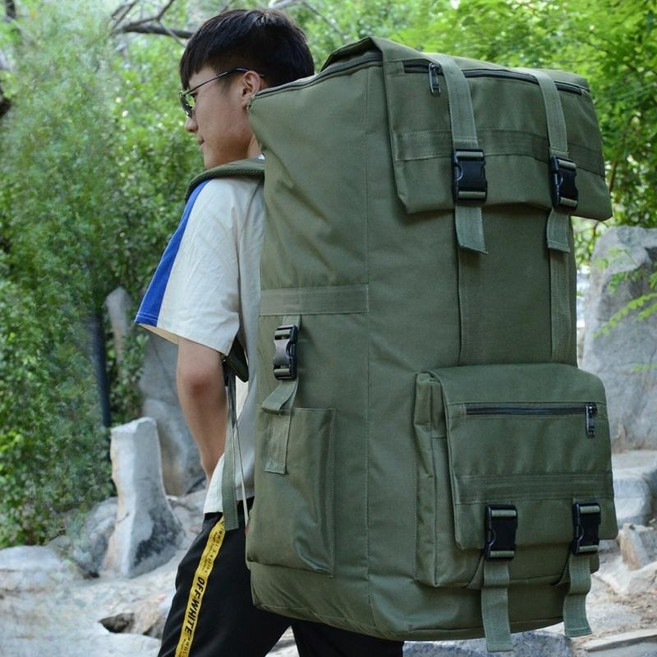 산나물 가방 대용량 백팩 등산 배낭 벌통 심마니 약초 버섯, B. 카키 (80L)