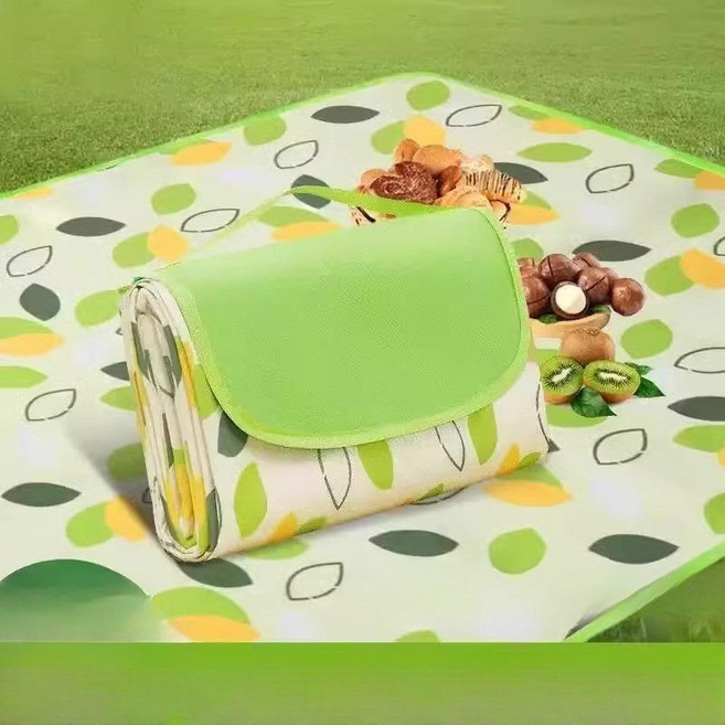 피크닉매트 방수 야외용 캠핑 나들이 두꺼운 쿠션 감성 야외매트 여름용 휴대용 편리한 돗자리 해변 피크닉용품, 두꺼운 그린 격자 100x150cm 3인용