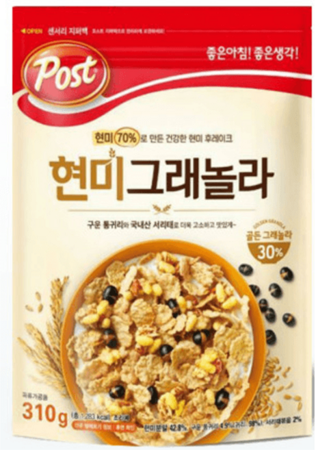 콘프레이크 콘푸로스트 동서 포스트 옥수수 현미 그래놀라 후레이크 시리얼, 310g, 1개