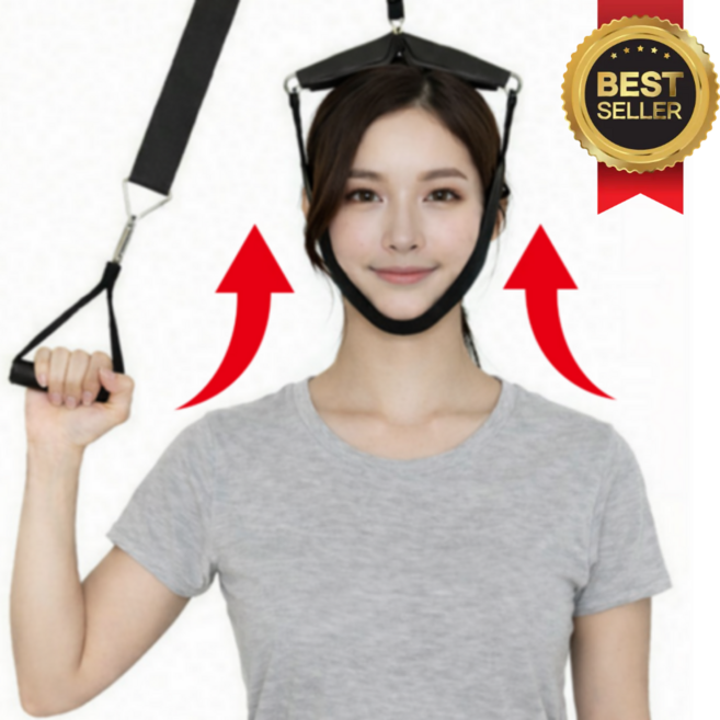 로로랜디 가정용 경추 일자목 목교정 스트레칭 목견인기, 1개, 블랙