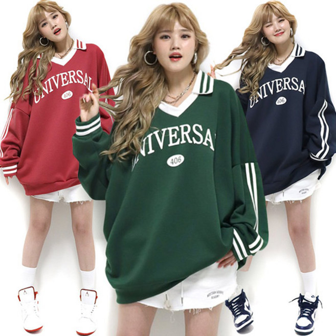 마이쏭 빅사이즈 남여공용 박스티 봄신상 SAL브이넥카라오버핏맨투맨