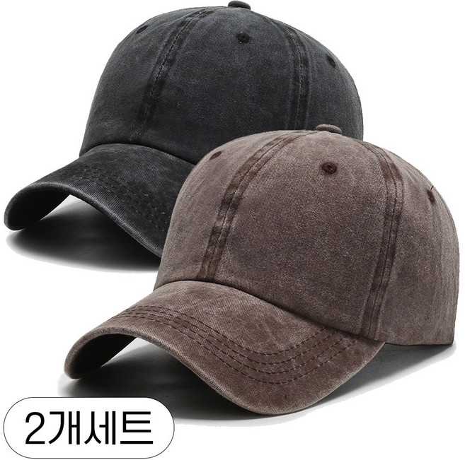 미다미 [1+1] 빈티지 워싱 남녀공용 베이직 대두 볼캡