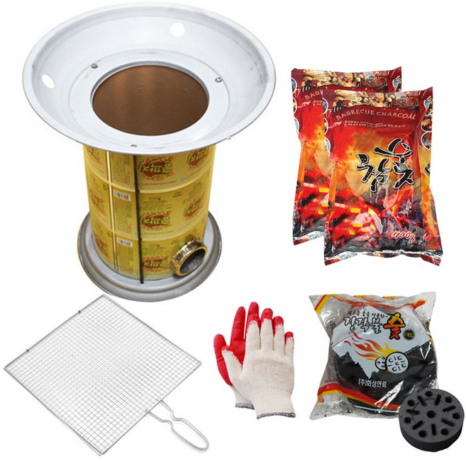 김대호 연탄화덕 구이 세트상품 화로 바베큐 숯불 캠핑 난로 나혼자산다, 1개, 1구2탄 세트상품B