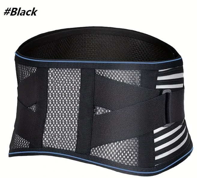 좌골신경통 허리디스크 척추측만증 등 요통 완화를 위한 지지 벨트 이중 조절 스트랩 포함, 02 black white, 05 S