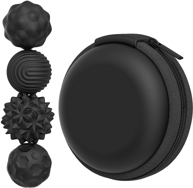 옴므센스 피젯토이 ADHD 완화 스트레스해소 집중력 증가 피젯볼, 블랙, 1세트