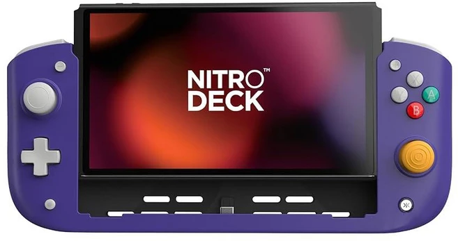 CRKD 닌텐도 스위치 니트로 덱 블랙, 레트로 퍼플 - 쿠팡