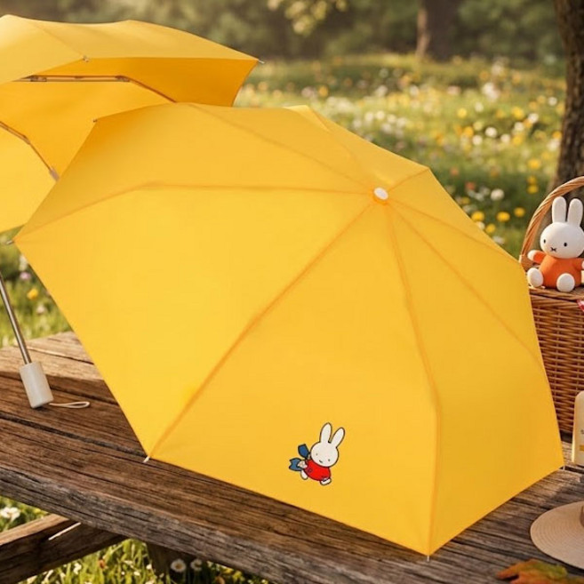 미피 스무디 완자55 브루너 옐로우 3단 자동 가벼운 접이식 우산 휴대용