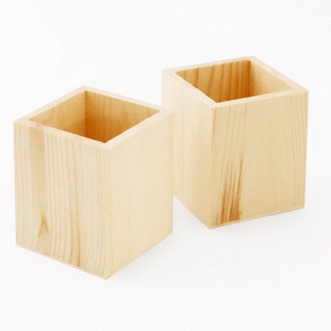 직사각 연필꽂이 원목 사각연필꽂이 꾸미기