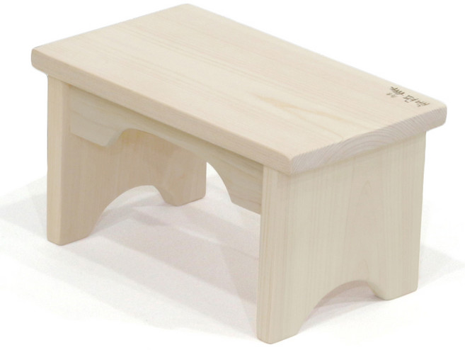 유림편백 국내수제작 편백나무 통원목 변기의자 목욕의자 발받침대, 1개