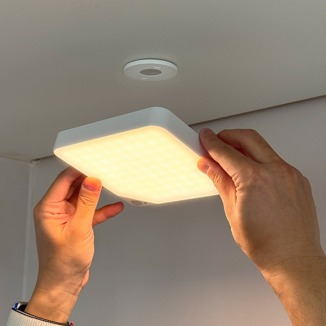 파카이라이트 사각 대용량 무타공 천장형 LED 자석 센서등 베란다등 - 리모컨포함, 화이트, 1개