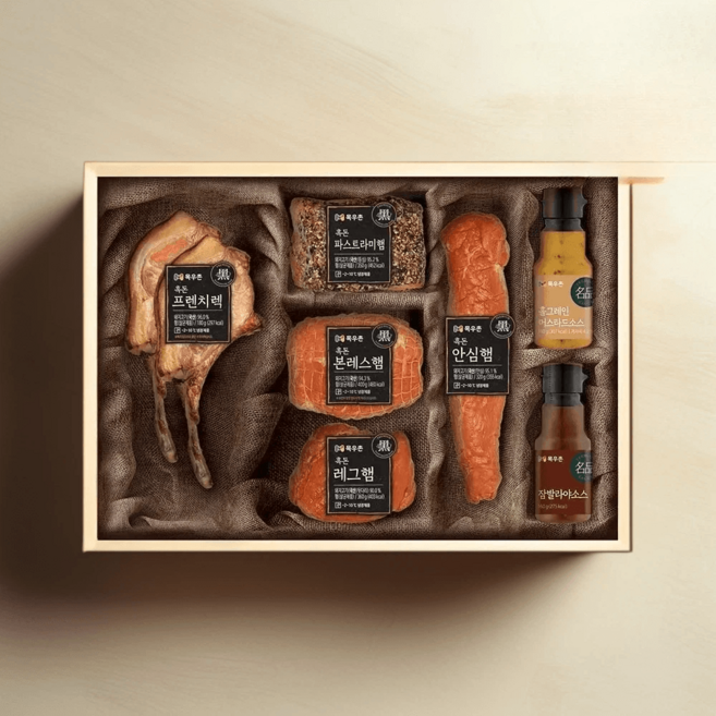 목우촌 명품 수제햄선물세트 품격가득 흑돈1세트 (쇼핑백포함), 1세트