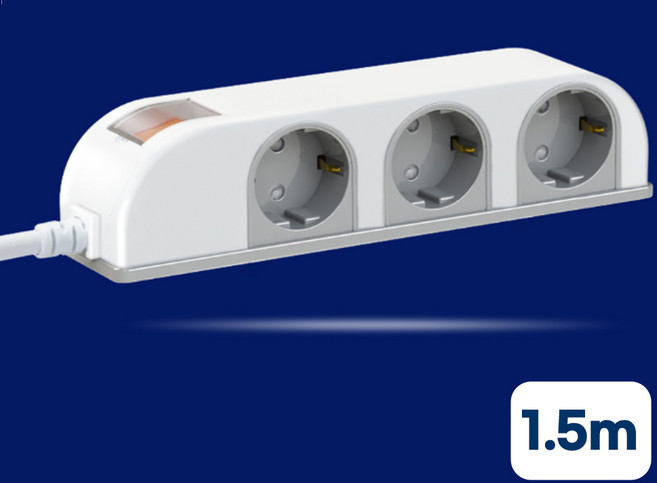 현대일렉트릭 6구 방수 방진 옆으로 멀티탭, 1개