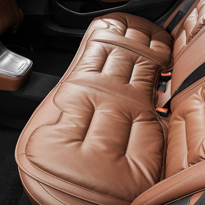지엠지모터스 차량용 리무진 시트커버 뒷좌석 엠보 비보스 3인방석, 1개, 립브라운