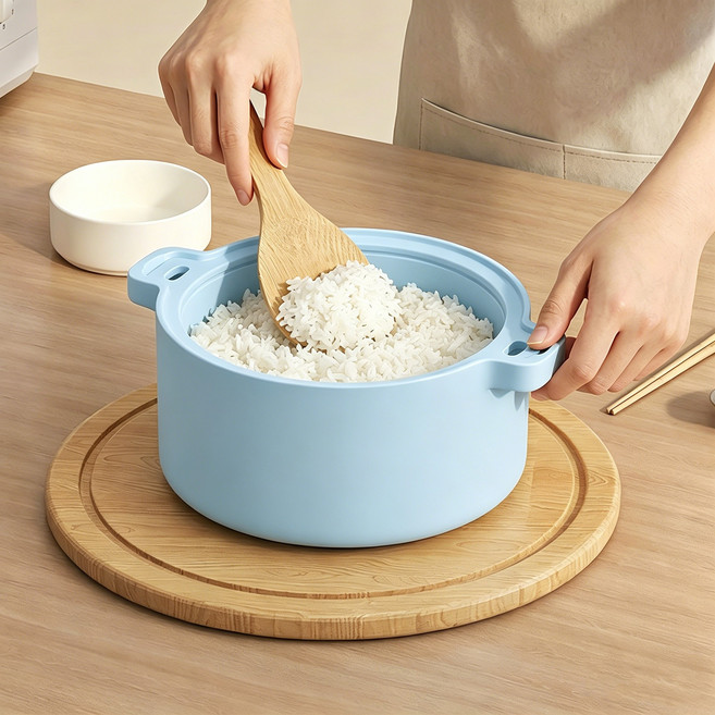 실리콘 전자레인지 저당밥솥 저칼로리 다용도 찜기, 1개, 블루