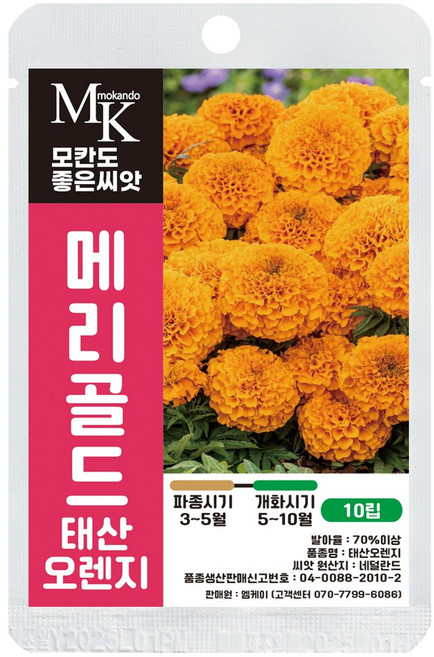 모칸도 좋은씨앗 메리골드 씨앗 태산오렌지 10립 꽃씨 꽃씨앗, 1개