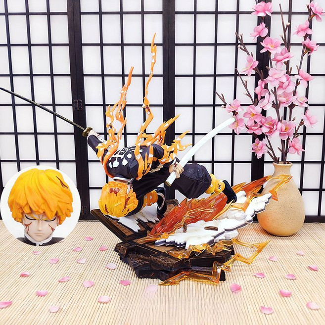 귀멸의칼날피규어 굿즈 젠이츠 귀칼 피규어, 젠이츠/불과 천둥의 신 Shanyi  28cm, 1개