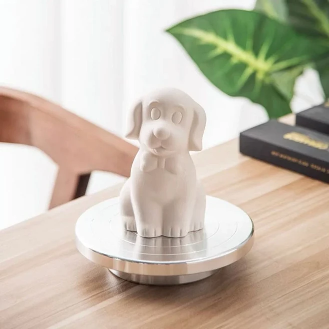 아이레노 알루미늄 원형 도자기 손물레 수동 회전형 도예 작업 받침대, 1개