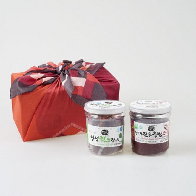 순창 성가정식품/담가 실속형 선물세트 2종 3호(쌈장 500g+양념깻잎 장아찌 500g)