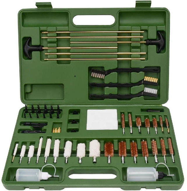 총기 손질도구 키트 사격 꼬질대 소총 군인 사냥 브러시 클리너 청소, B. 녹색 플라스틱 버전 B, 1개