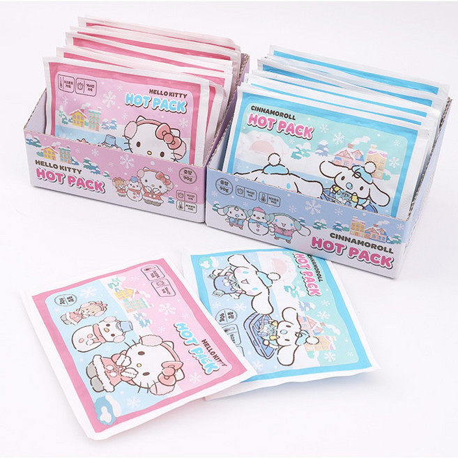 산리오 26000 핫팩 90g 20개입박스 정품 손난로 헬로키티 시나모롤, 반반(헬로키티10개,시나모롤10개)