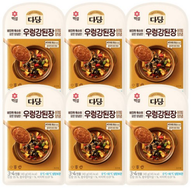다담 우렁강된장비빔양념, 140g, 6개