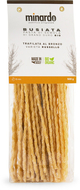 파스티피치오 미나르도 유기농 부시아타 롱 파스타 500g (Pastificio Minardo Artisanal Organic Busiata Long Pasta), 1개