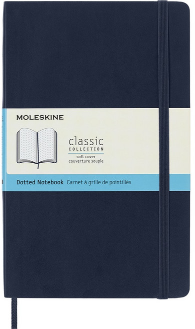 MOLESKINE 經典軟皮筆記本 L型 點格, 藍, 1個