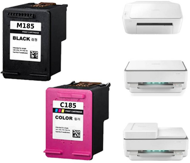 삼성 잉크 M185 C185 SL-J1680 SL-J1780W 호환, 1개, 대용량 검정
