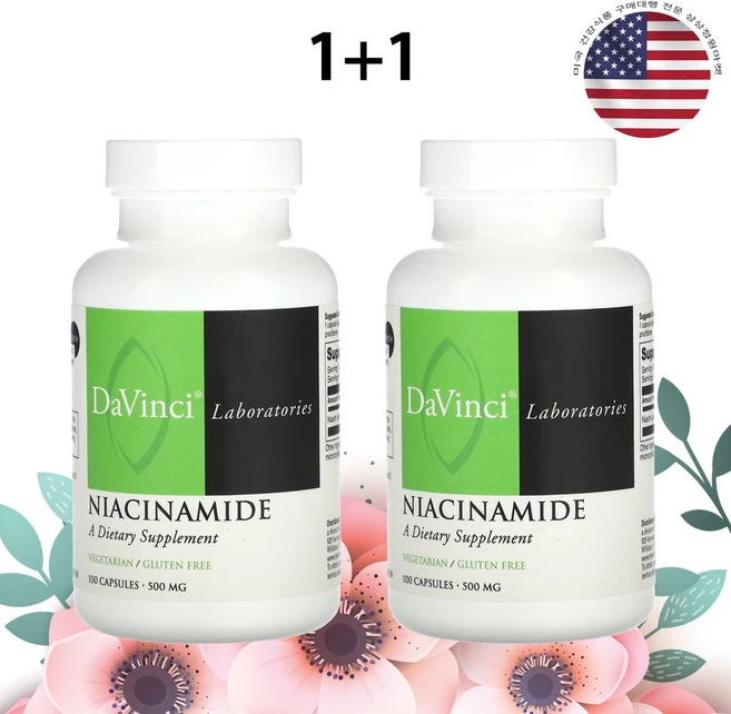 다빈치랩 니아신아마이드 500mg 니아신 100캡슐 2개, 100정 - 쿠팡