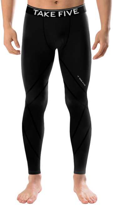 테이크파이브 남자 기능성 긴바지 스포츠 이너웨어 타이즈 레깅스 블랙