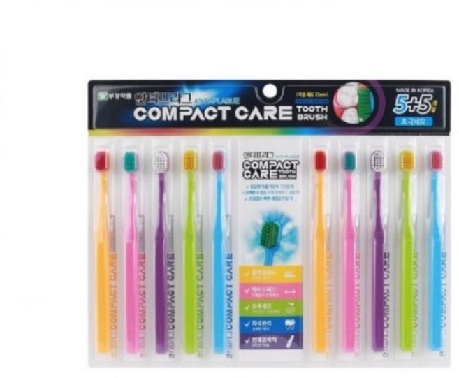 부광약품 안티프라그 콤팩트케어 칫솔 (10개입) x 2개 작은헤드 초극세모, 10개입
