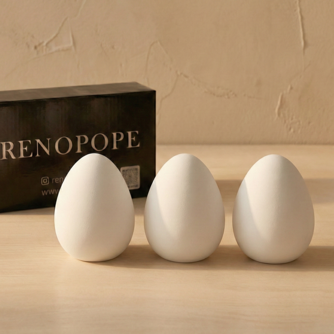 레노포프 에그 규조토 3p 실내 냉장고 옷장 냄새먹는 탈취제 달걀 방향제 제습제, 화이트 3p, 100ml