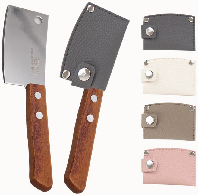 도끼 빵칼 주방칼 캠핑 치즈나이프 미니도끼칼 과도 가죽 칼집 케이스, 가죽칼집(브라운)