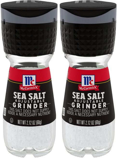 McCormick Sea Salt Grinder 2.12 oz (Pack of 2), 1개, 172g