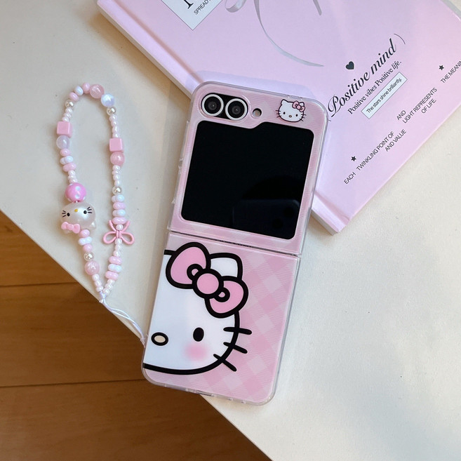 아펙시움 핸드폰케이스 갤럭시 z플립4 z플립5 z플립6 z플립7 낙상 방지 휴대폰케이스 핑크 반쪽 고양이