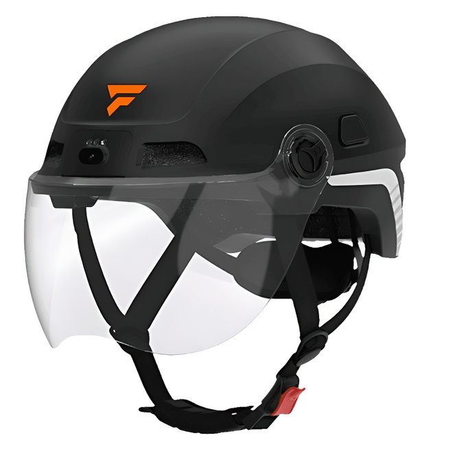 지아노 스마트 헬멧 블랙박스 블루투스 일체형 음성인식 오토바이 자전거, 블랙