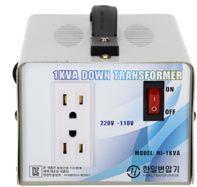 한일트랜스 변압기 다운 트랜스 220V-110V 1K 가정용 변압 HI-1KVA 도란스 1000VA, 1개