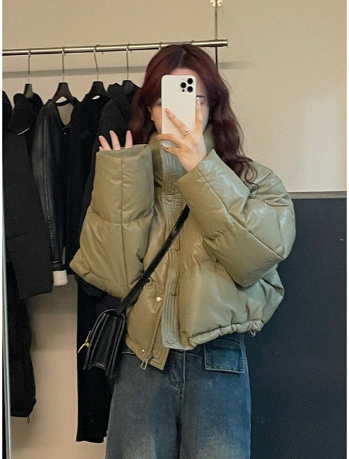 여성 겨울용 두꺼운 숏패딩 스탠드업 칼라 퍼퍼 재킷 따뜻한 착용감 아우터