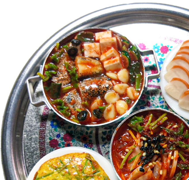 납골당 꾸미기 미니어처 단품 한식 탕 국 찌개 미니어쳐 제사상 상차림, [한식/탕,국,찌개]매운탕 수제비