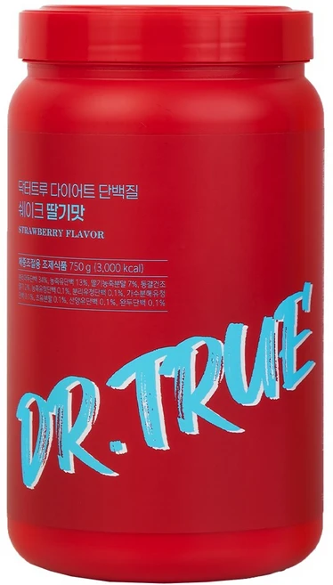 DrTrue 단백질 쉐이크 딸기맛, 750g, 1개 - 쿠팡