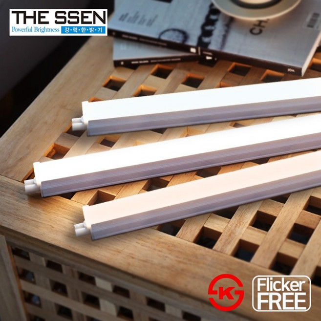 더쎈 LED T5 에코 간접조명 간접등 600mm 9W 슬림 일자등 플리커프리, 주광색, 1개