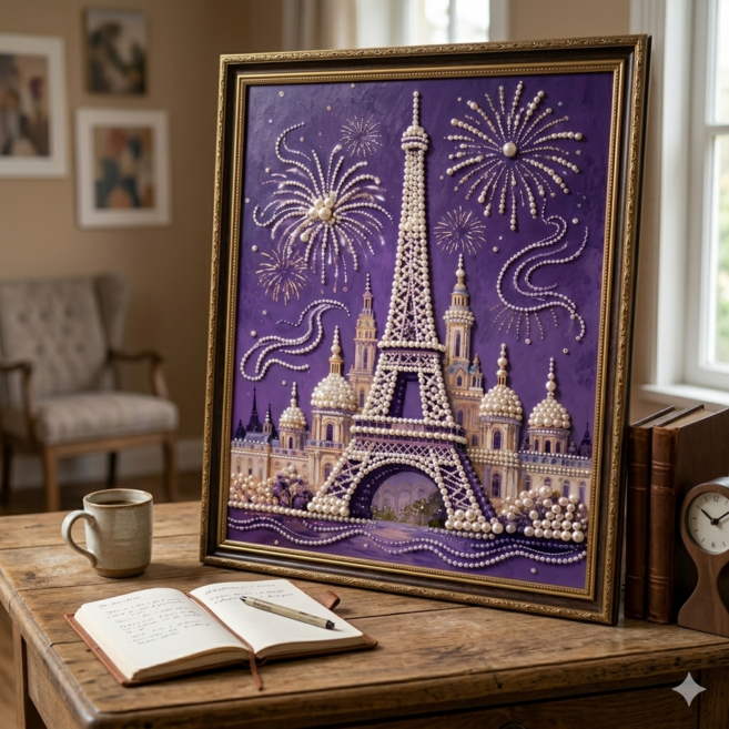 Art Boy DIY명화 진주드로잉 그림그리기 보석 십자수 세트1개, 1개, E타입