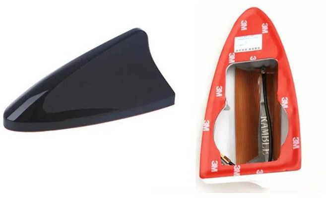 상어 지느러미 안테나 마운트 자동차 라디오 신호 커버 자동 지붕 공중 증폭기, 1개, 색상: 1. Black Standard Style