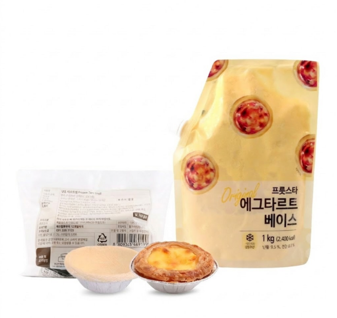 딜라잇가든 에그 타르트 쉘(18개입) + 에그필링1kg, 단품, 1세트